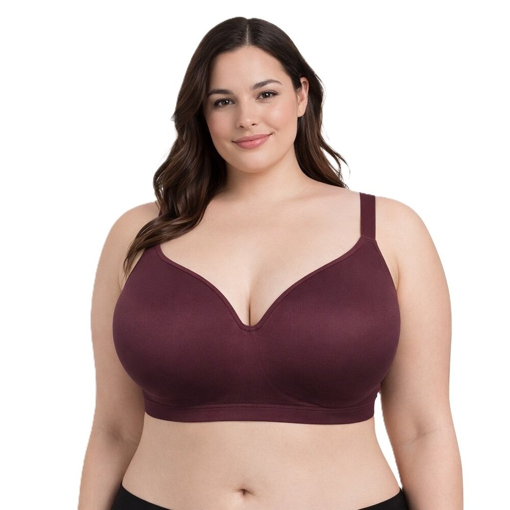 Cacique Bralette 38H Wireless Adjustable Straps Maroon Red